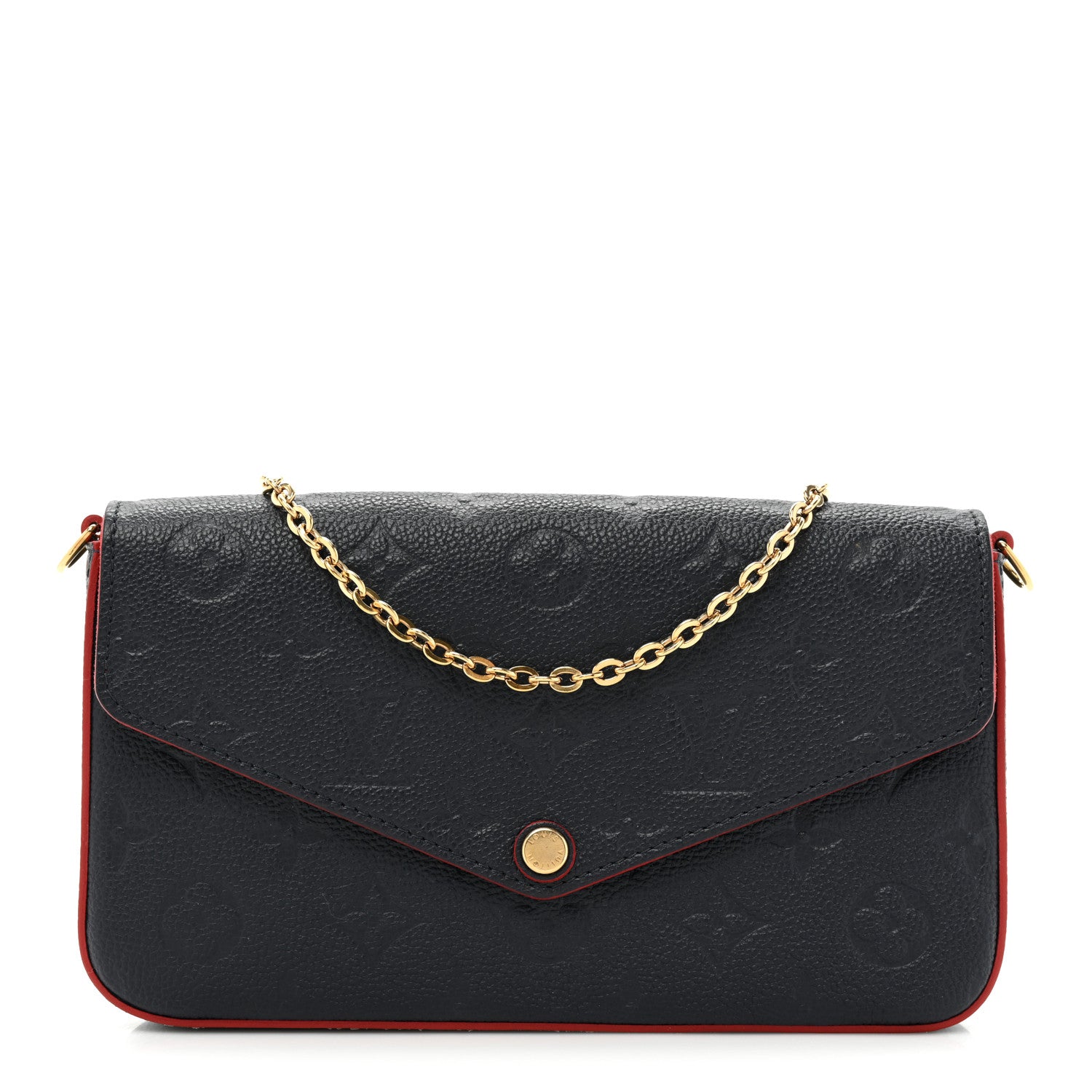 Louis Vuitton Empreinte Pochette Felicie Chain Wallet Marine Rouge 3 of 17