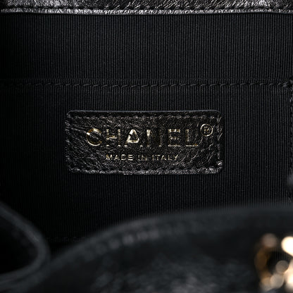 Chanel Glazed Aged Calfskin Quilted Small Duma Drawstring Backpack Black 10 of 12