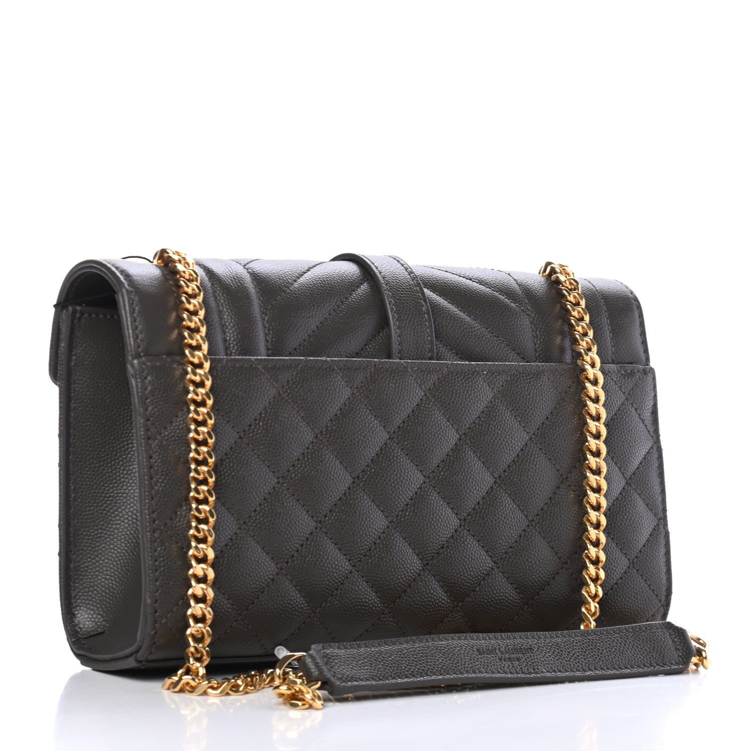 Saint Laurent Grain De Poudre Textured Mixed Matelasse Small Triquilt Monogram Satchel Pebble 2 of 4