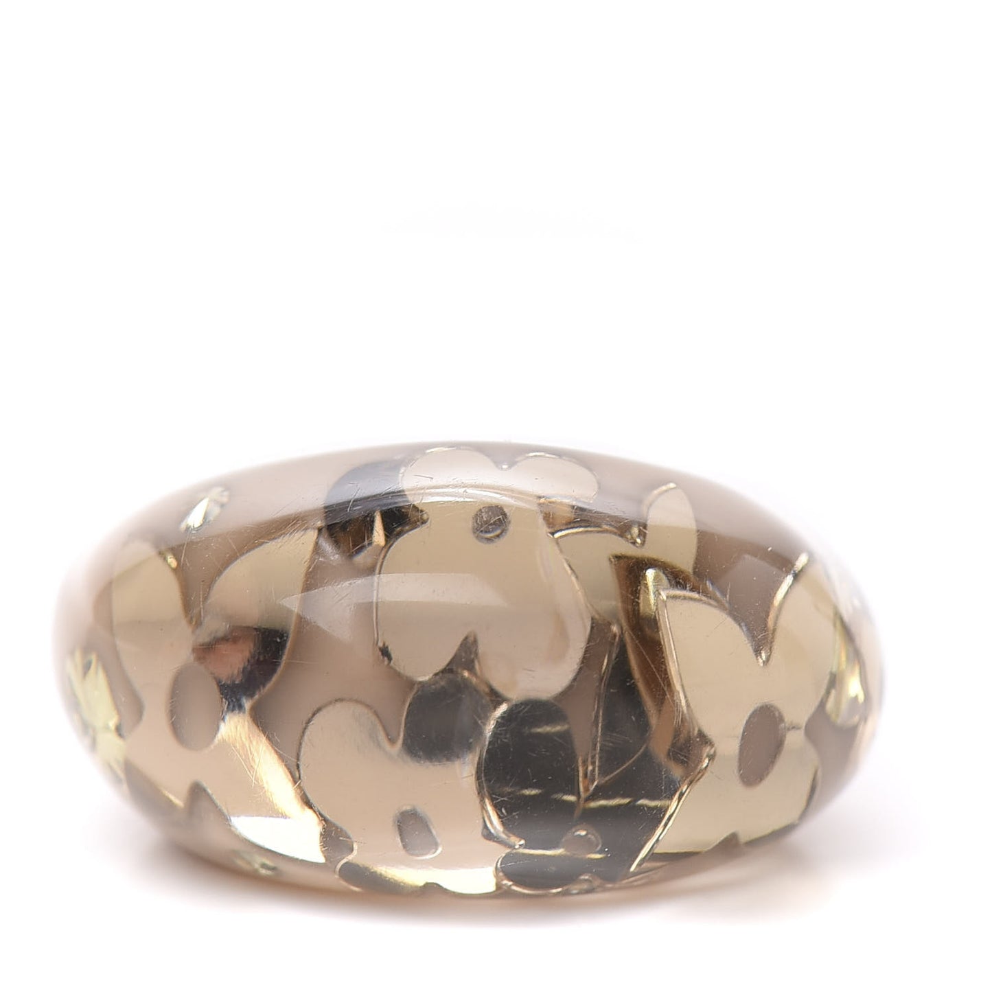 Resin Swarovski Crystal Inclusion Ring 5.5 Beige