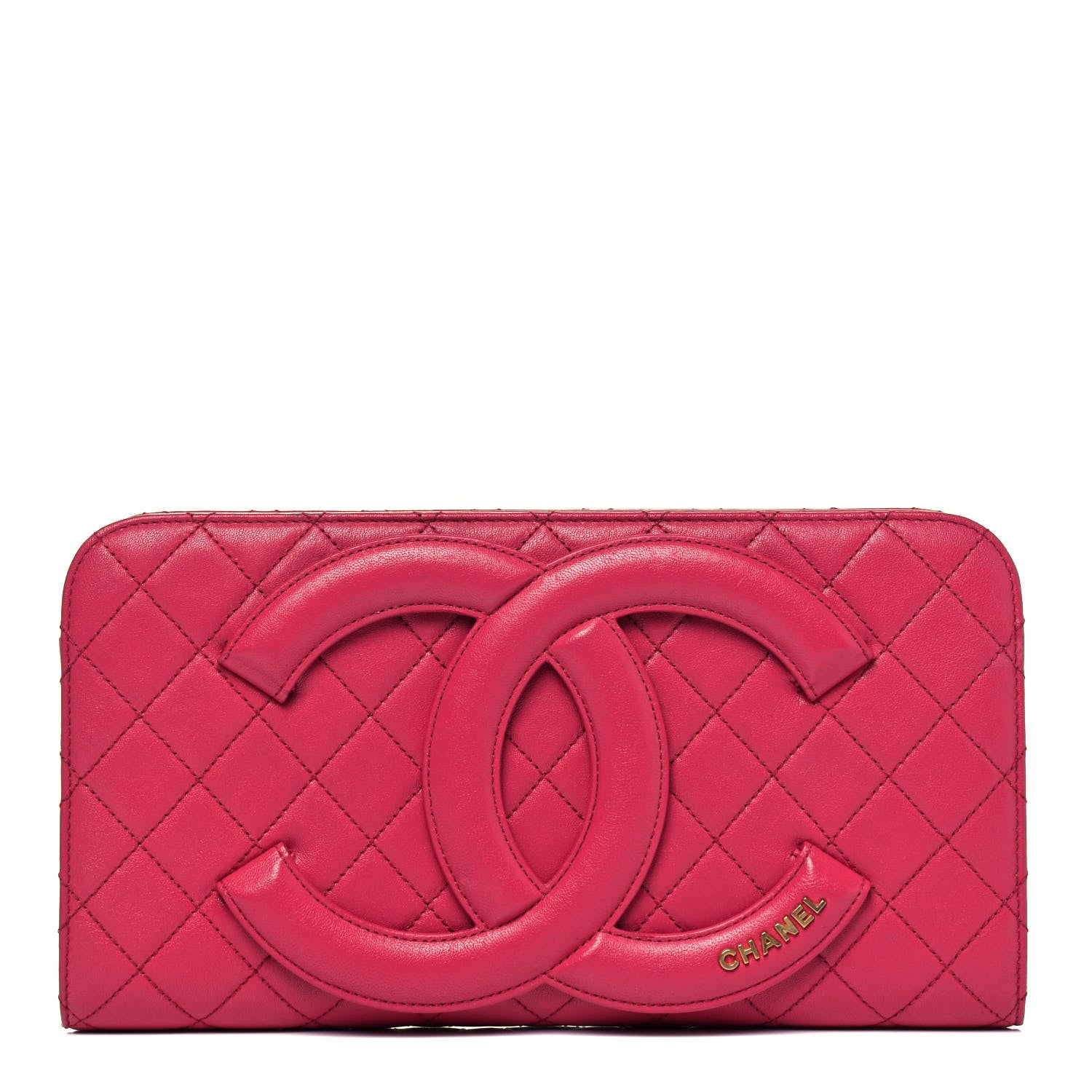 Chanel Lambskin Quilted Coco Midnight Clutch Dark Pink 1 of 7