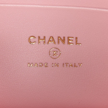 Chanel Lambskin Enamel Quilted Top Handle Flap Phone Holder With Chain Pink 7 of 12