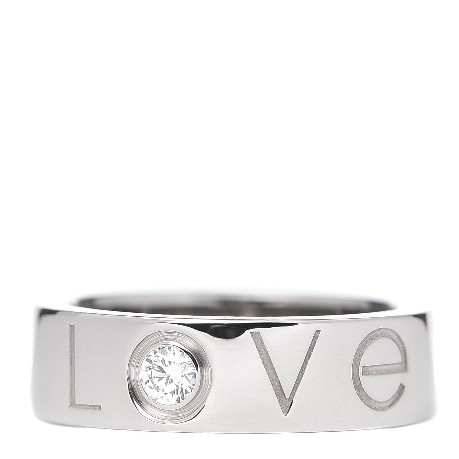 Cartier 18K White Gold Diamond 5.5mm Christmas LOVE Ring 49 4.75 1 of 4