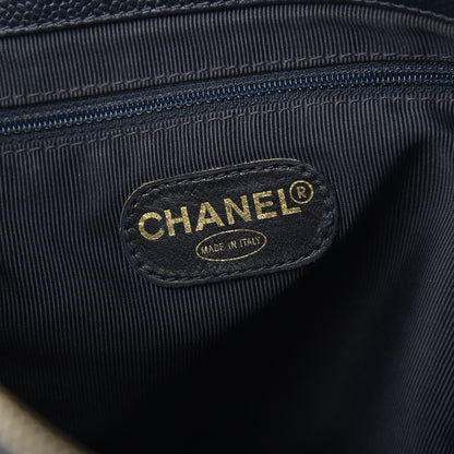 Chanel Caviar Quilted Flap Shoulder Bag Navy Blue 5 of 10