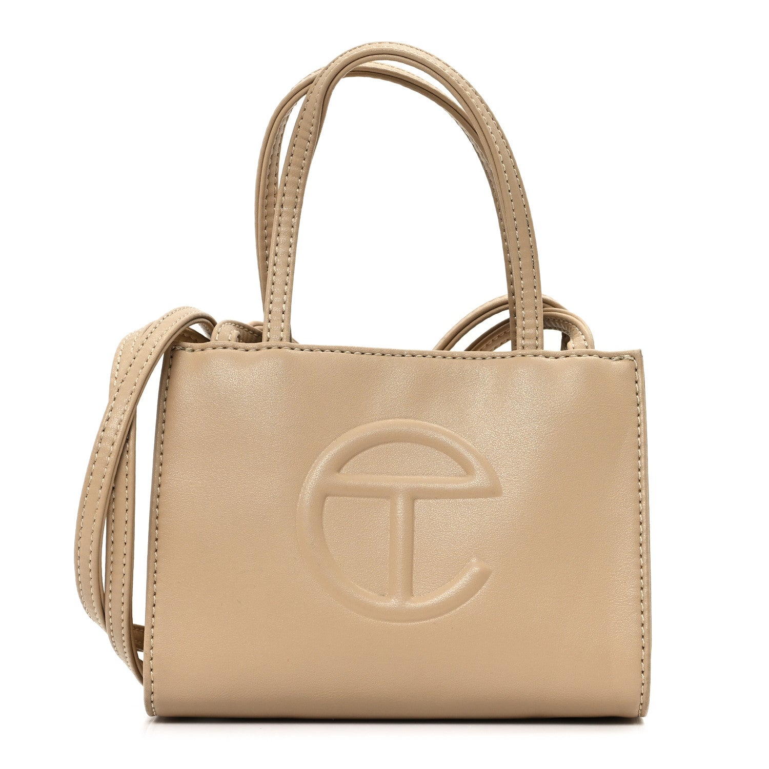 Telfar Vegan Leather Small Shopping Bag Cream 1 of 11