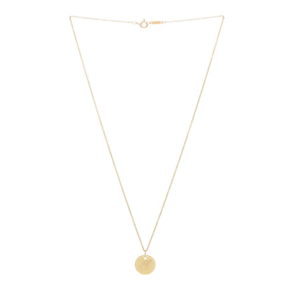 Tiffany 18K Yellow Gold Notes Letter S Disc Charm Pendant Necklace 2 of 5
