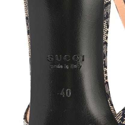 Gucci Monogram Horsebit 35mm Slingback Pumps 40 Beige Blue 8 of 10