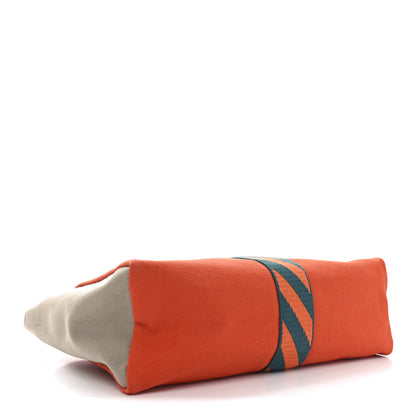 Hermes Canvas Jimetou GM Orange Feu Gris Ponce 4 of 9