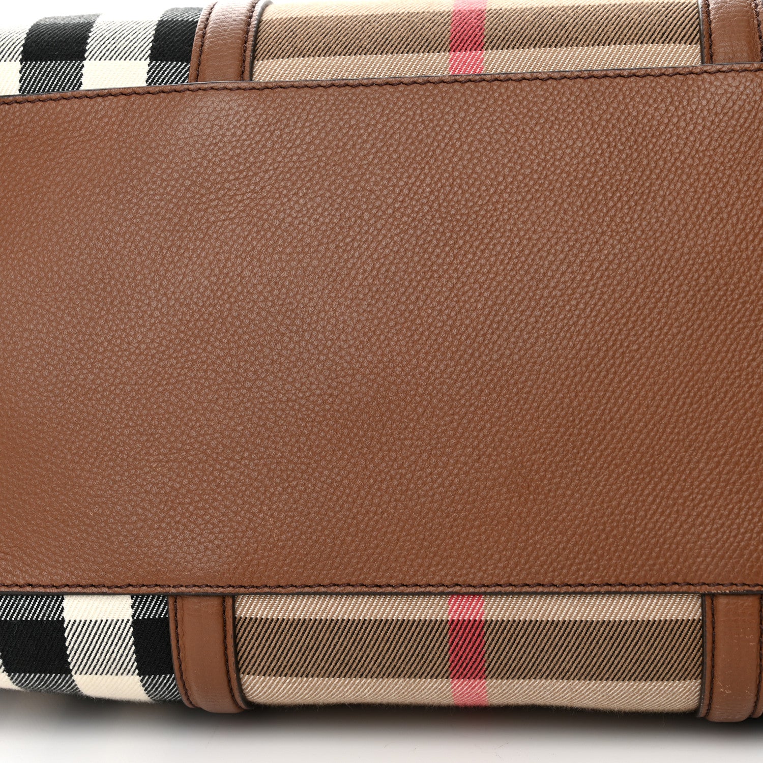 Burberry House Check Derby Calfskin Medium Alchester Bowling Bag Tan 10 of 10