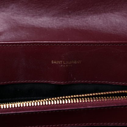 Saint Laurent Calfskin Y Quilted Monogram Medium Loulou Chain Satchel Rouge Legion 5 of 15