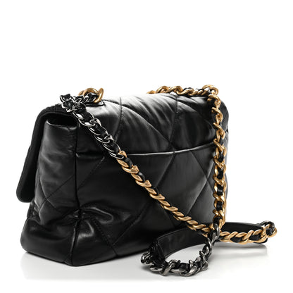 Chanel Goatskin Quilted Large Chanel 19 Flap Black 3 of 10