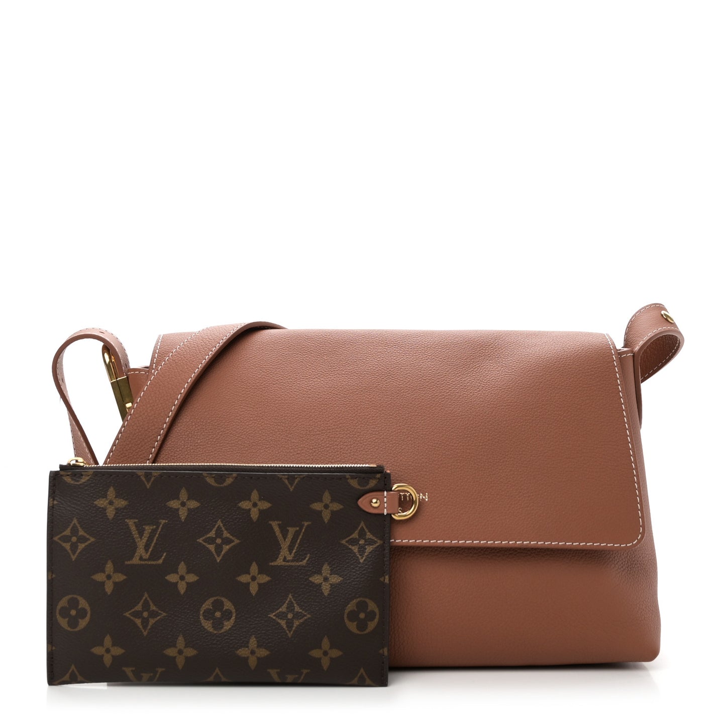 Grained Calfskin Low Key Messenger Cognac