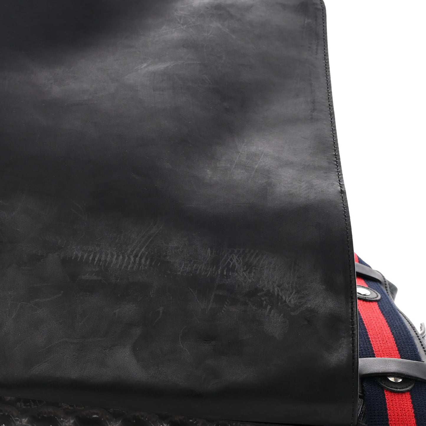 GG Supreme Monogram Web Messenger Diaper Bag Black Grey