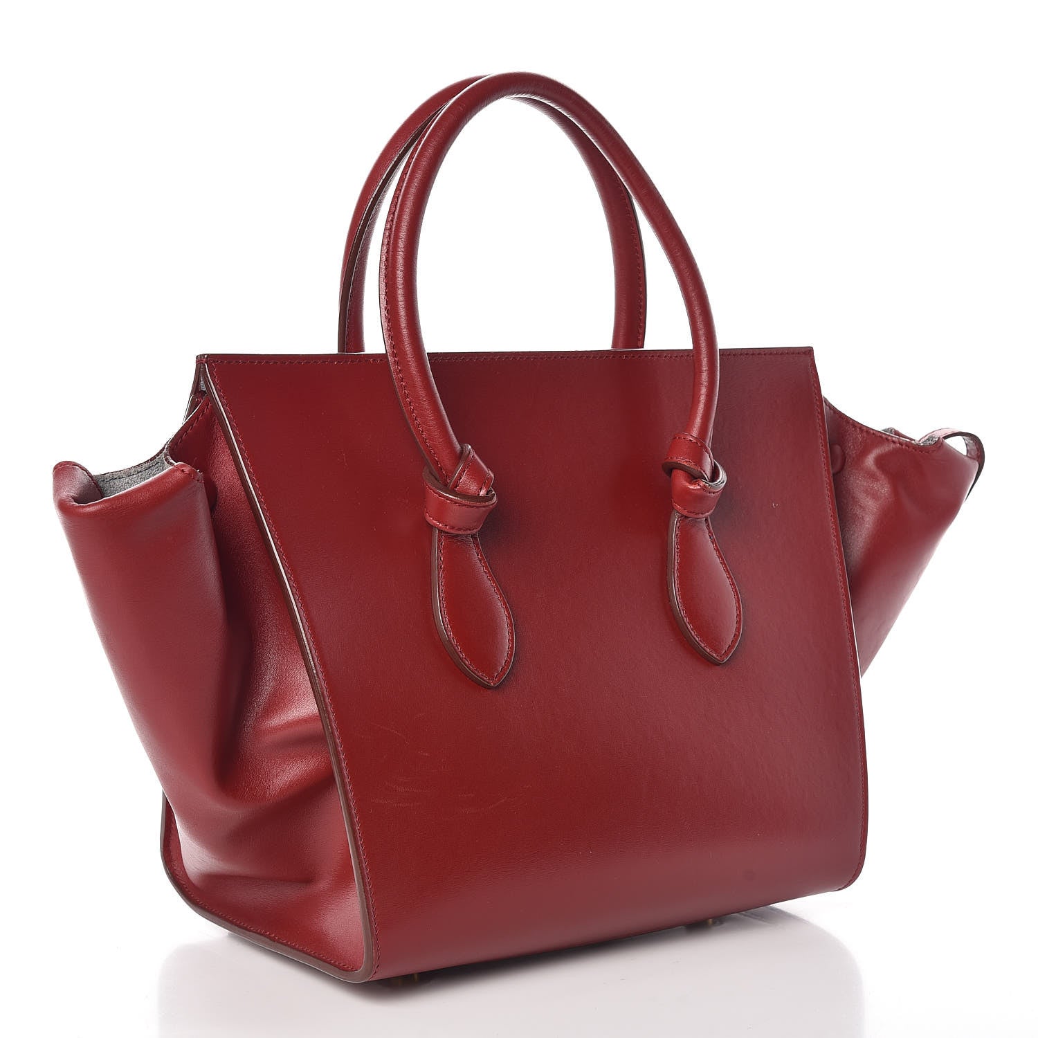 Celine Palmelato Calfskin Mini Tie Knot Tote Red 3 of 8