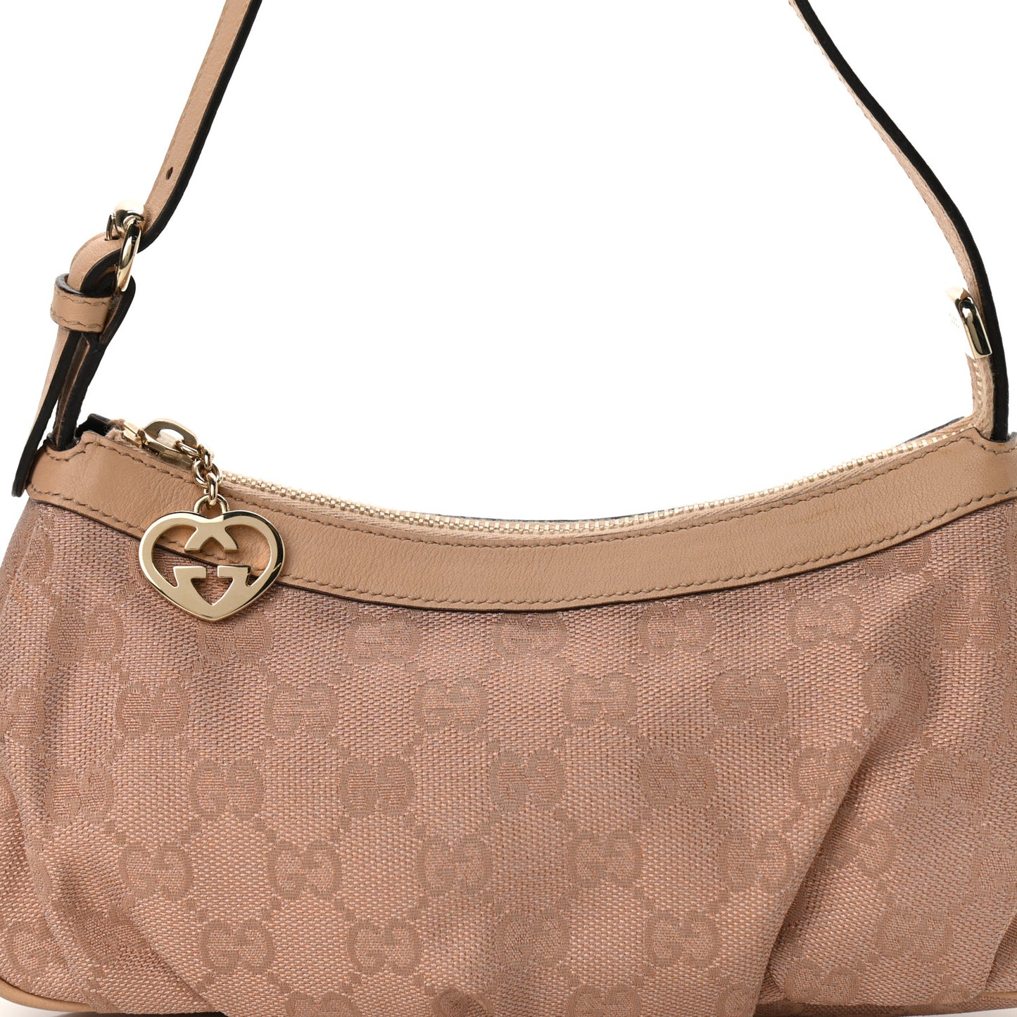 Metallic Monogram Lovely Heart Cosmetic Case Pink