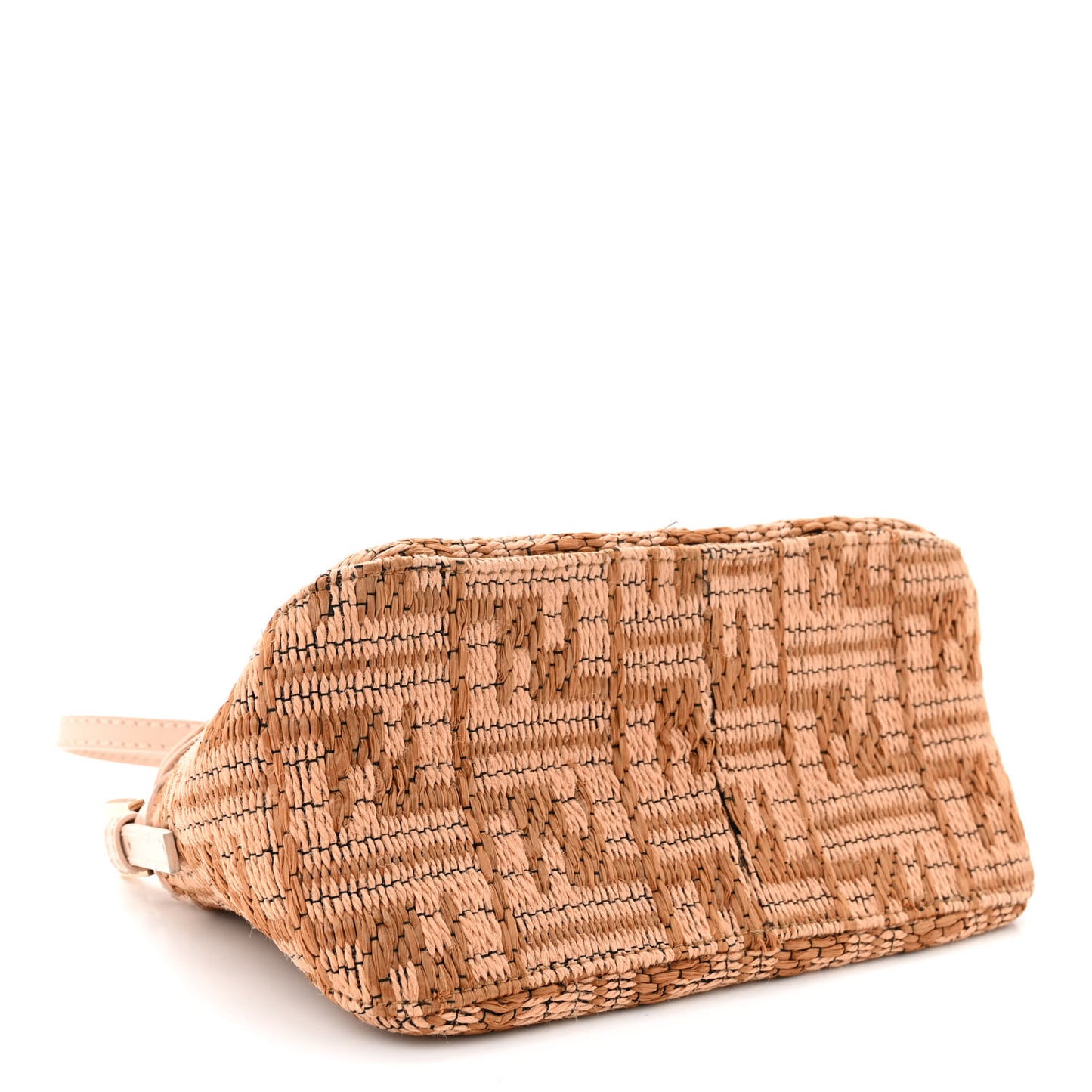 Raffia Mini Mama Baguette Beige Pink