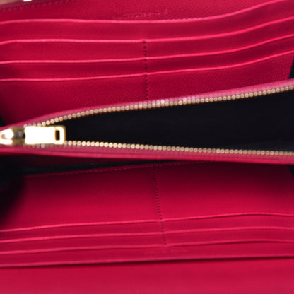 Saint Laurent Grain De Poudre Classic Monogram Cassandre Wallet Fuchsia 13 of 38