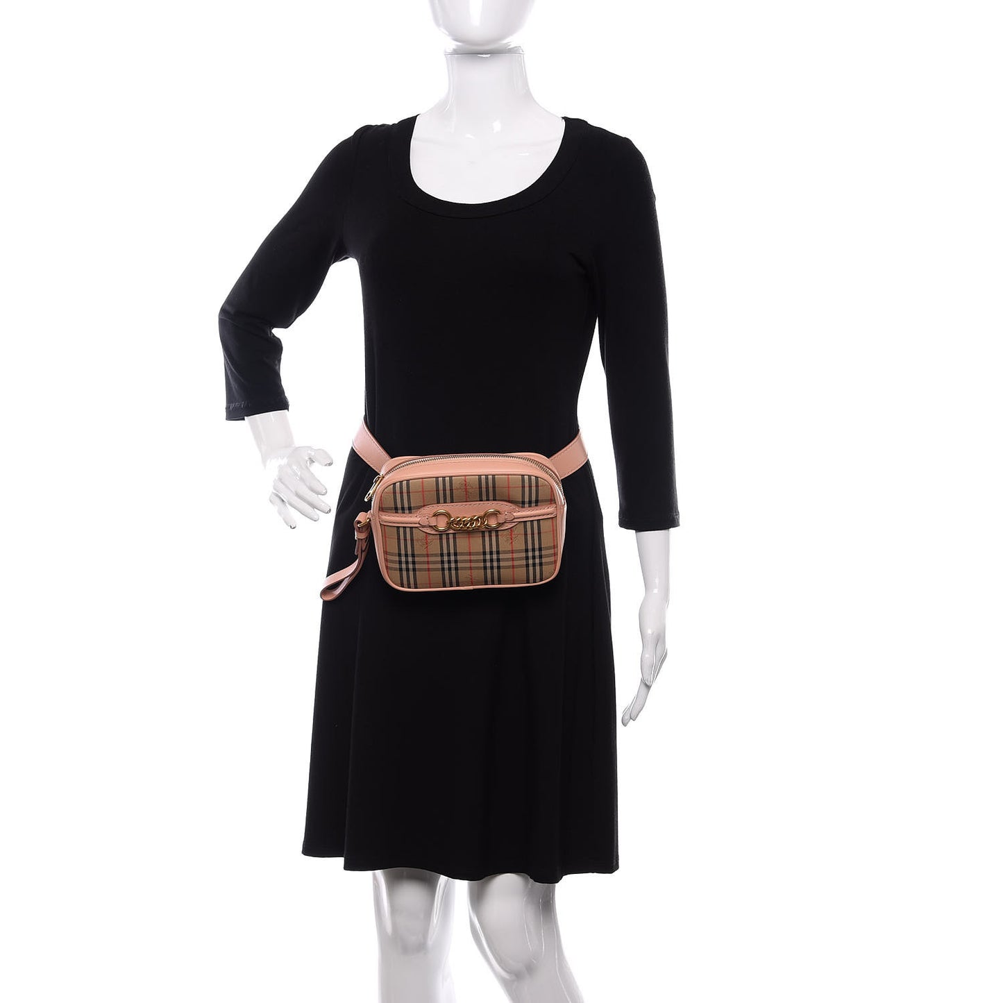 Smooth Calfskin 1983 Knight Check Link Bum Bag Pale Orchid