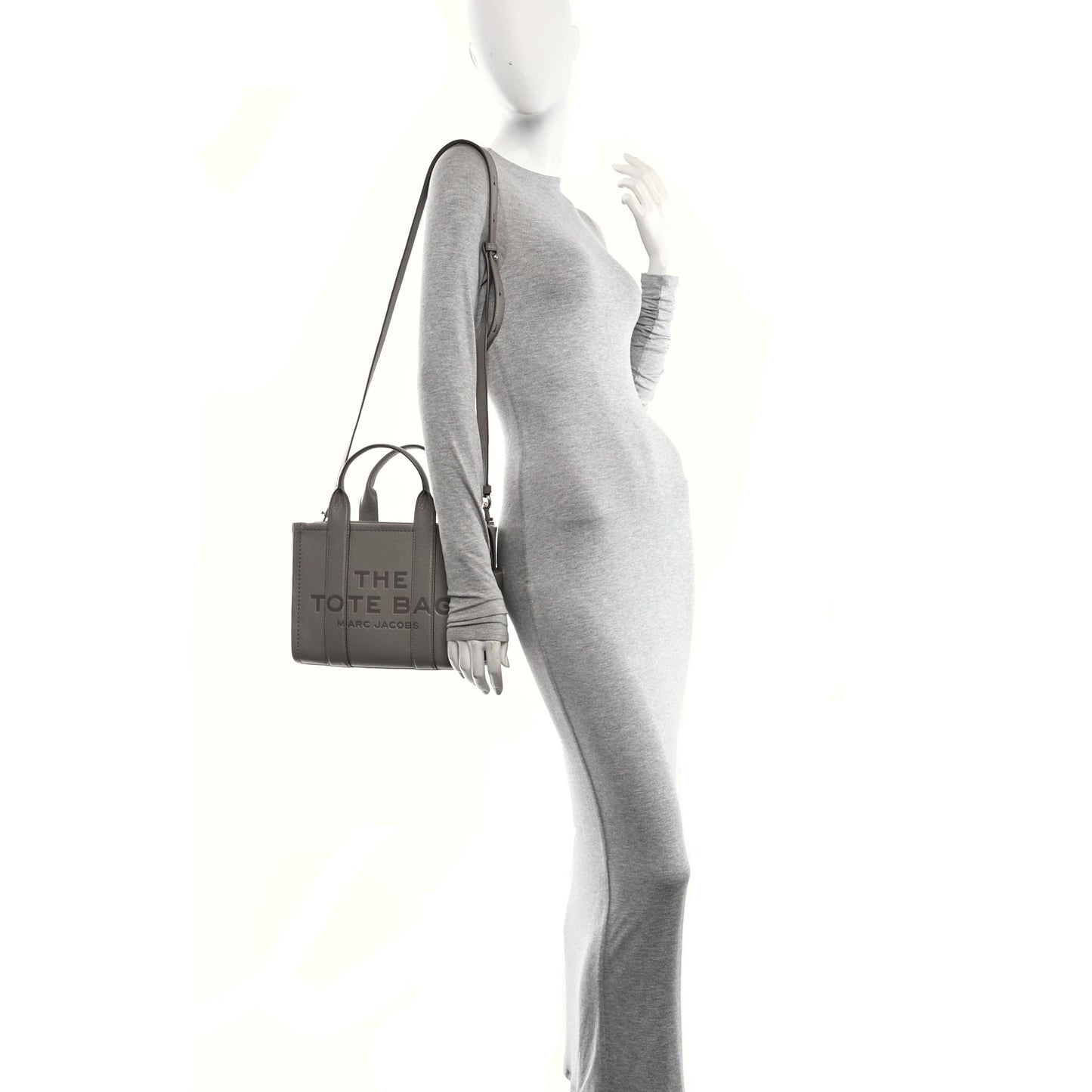 Grained Calfskin Small The Tote Bag Cement