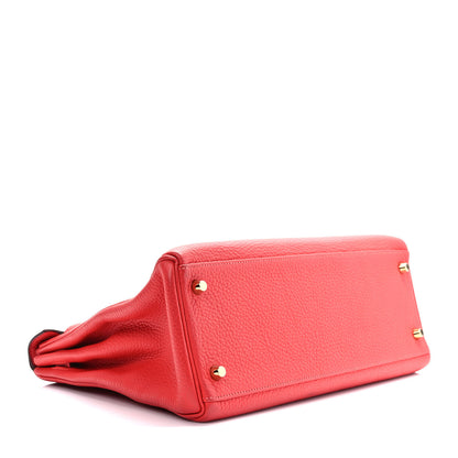 Hermes Taurillon Clemence Kelly Retourne 32 Rouge Pivoine 4 of 10
