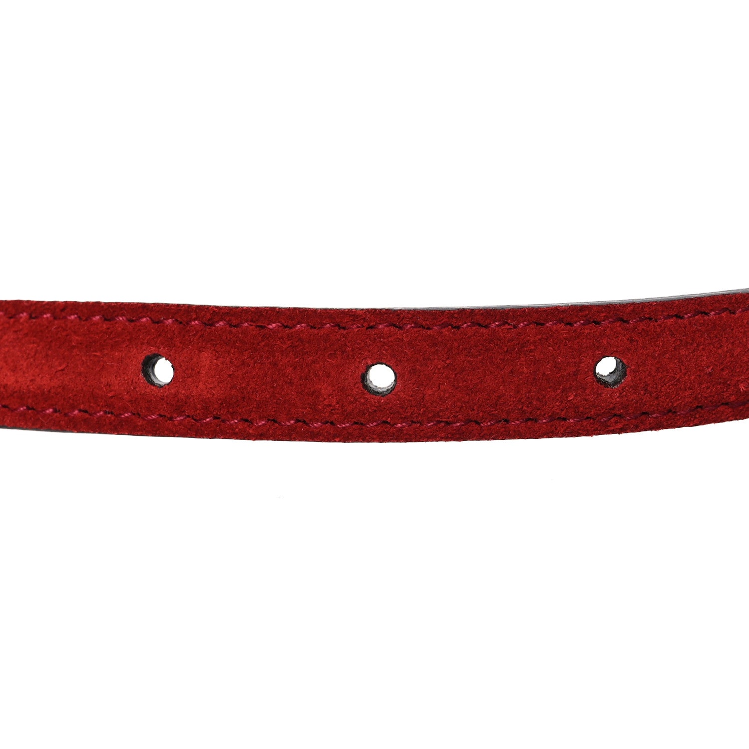 Gucci Suede Calfskin Torchon Double G 15mm Belt 75 30 Red 4 of 5