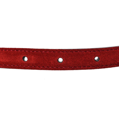 Gucci Suede Calfskin Torchon Double G 15mm Belt 75 30 Red 4 of 5