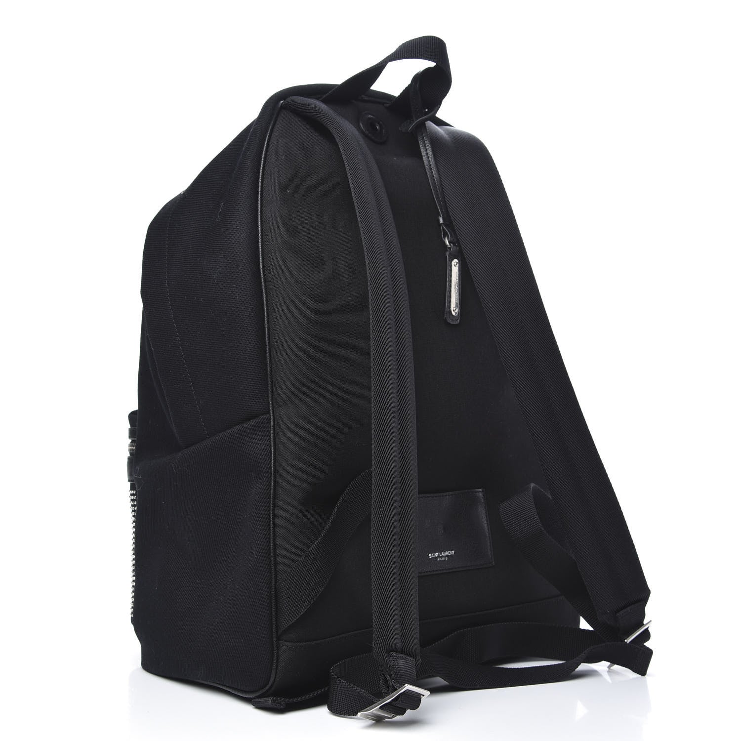 Saint Laurent Canvas City Studded Backpack Black 2 of 9
