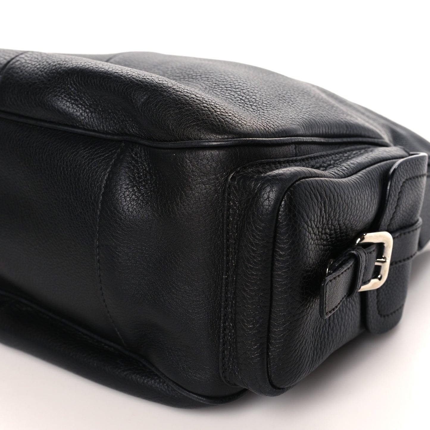 Vitello Daino Side Pocket Tote Black