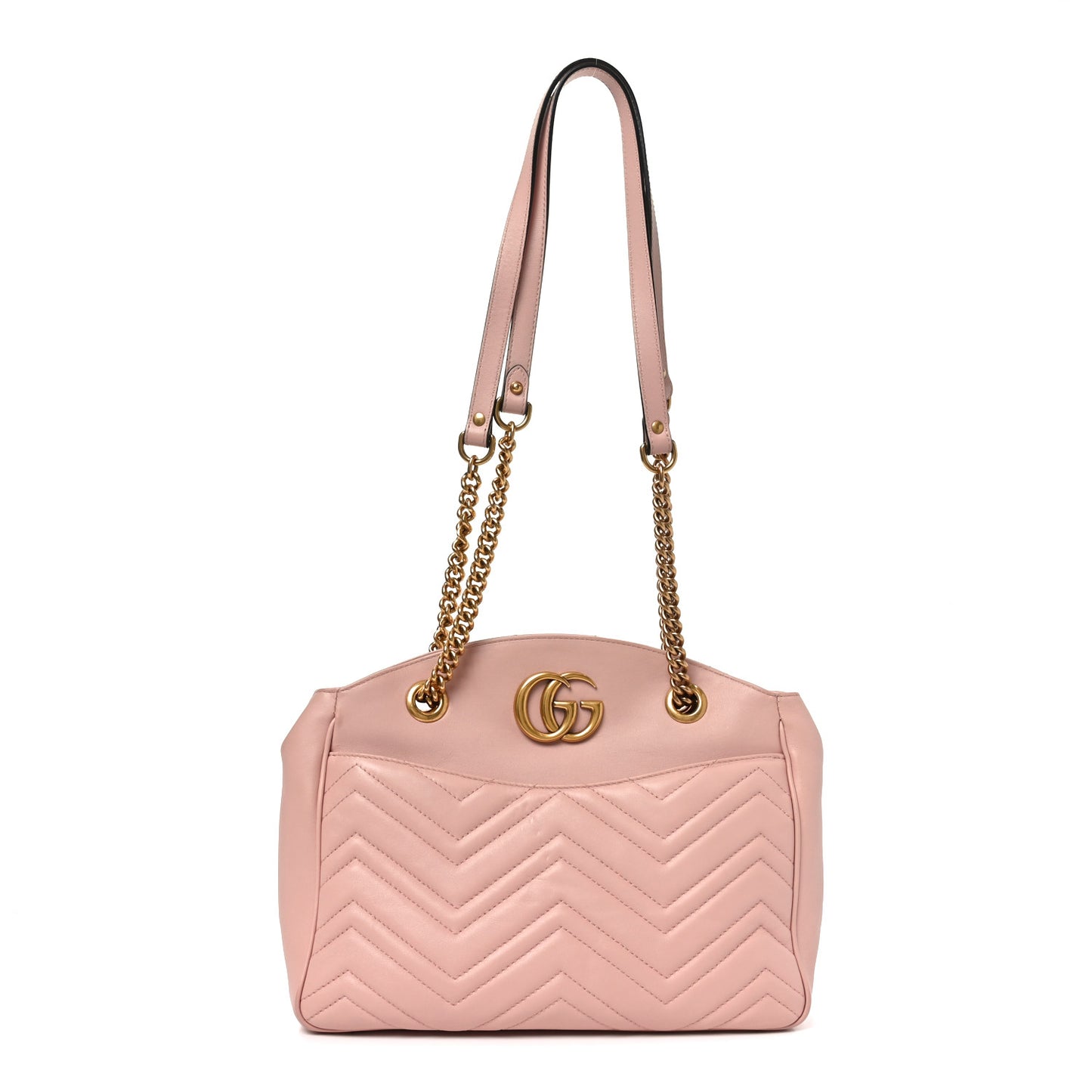 Calfskin Matelasse Medium GG Marmont Open Top Shoulder Bag Perfect Pink