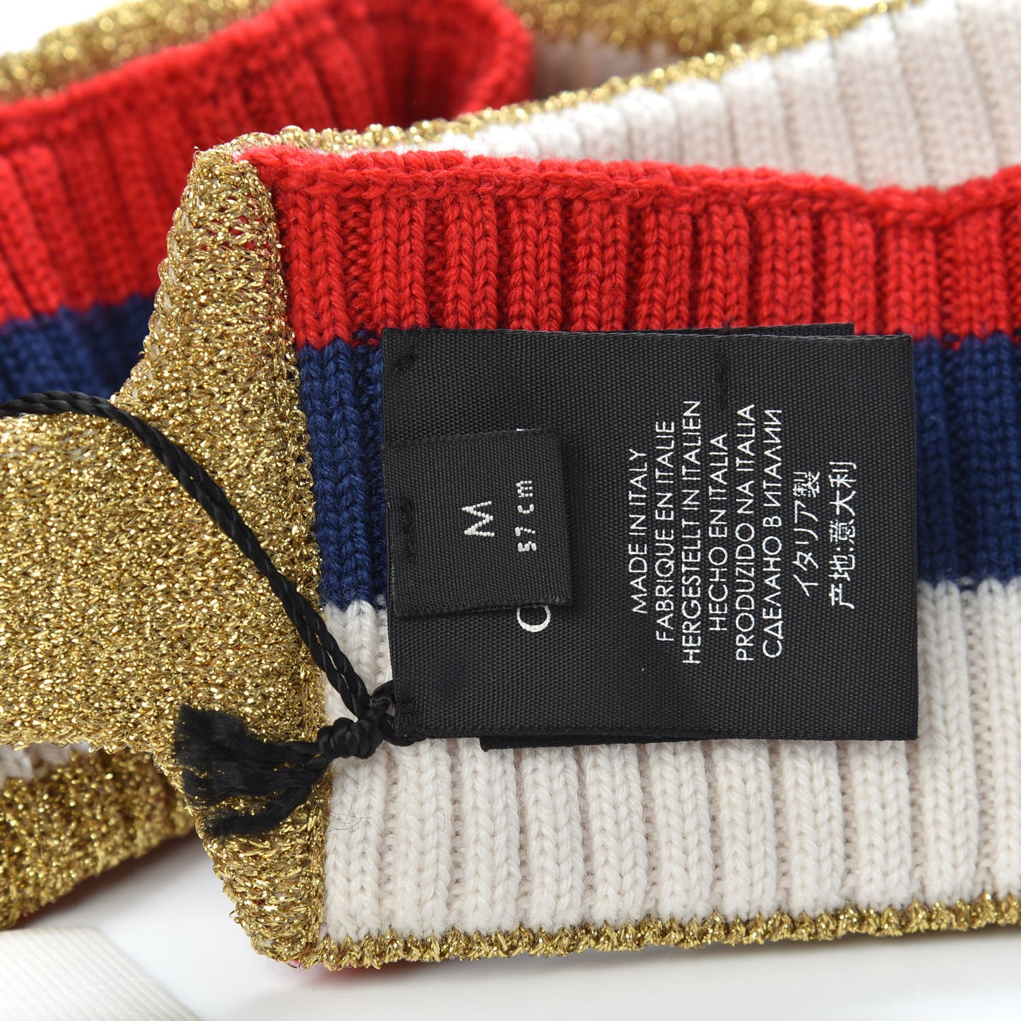 Wool Indilus Headband M Ivory Red