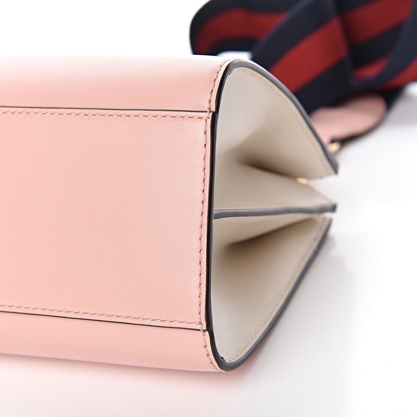 Nappa Bamboo Web Mini Nymphaea Top Handle Bag Perfect Pink Mystic White