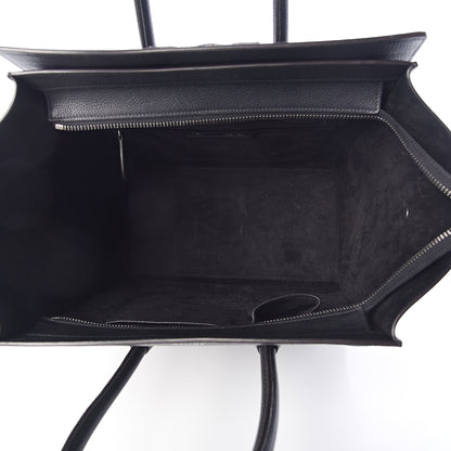 Celine Drummed Calfskin Mini Luggage Black 5 of 9