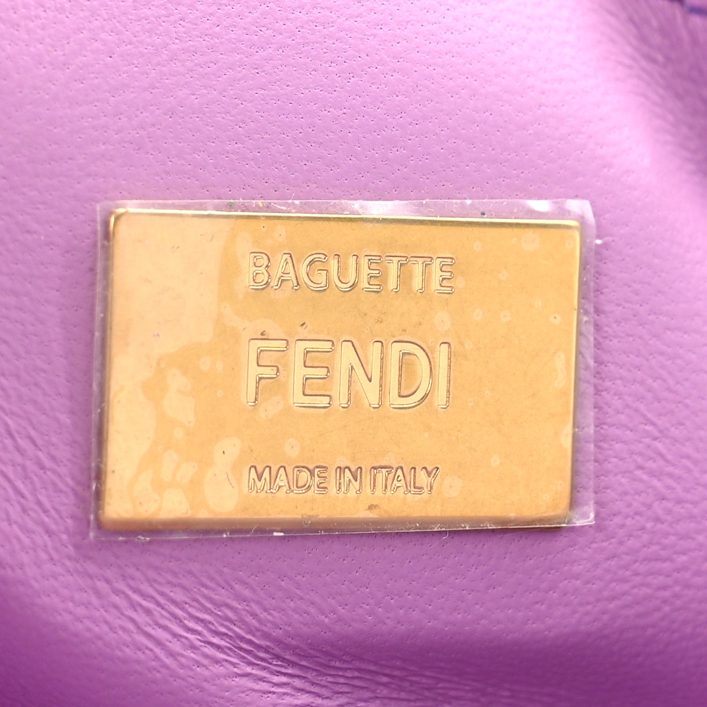 Nappa FF Embossed Small Midi Chain Baguette Violetta