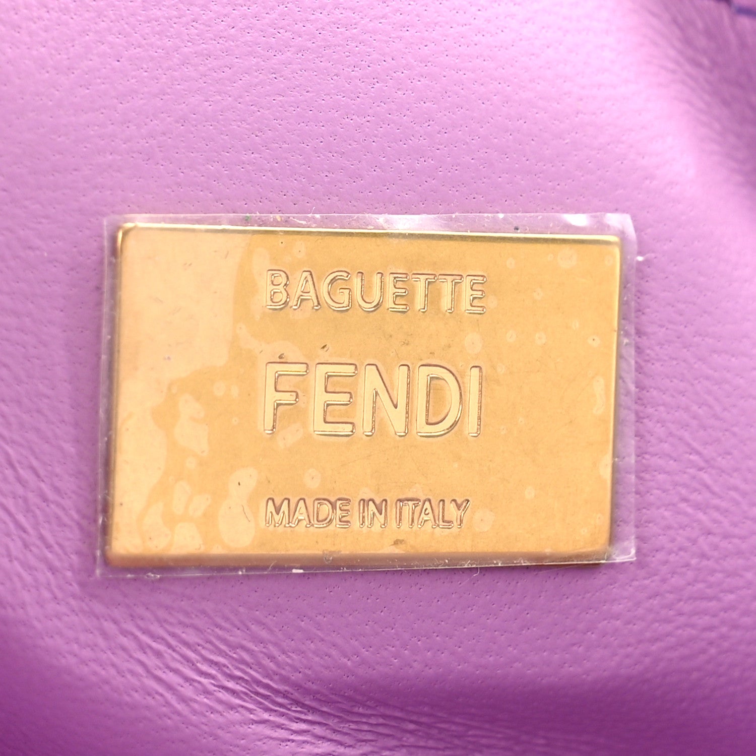Fendi Nappa FF Embossed Small Midi Chain Baguette Violetta 6 of 8