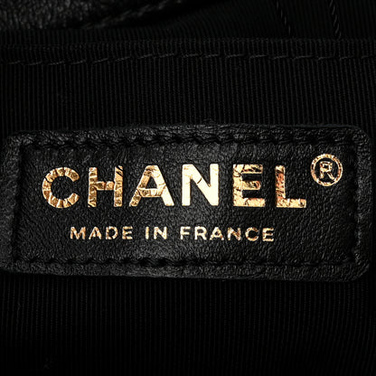 Chanel Lambskin Chevron Drawstring Bag Black 6 of 10