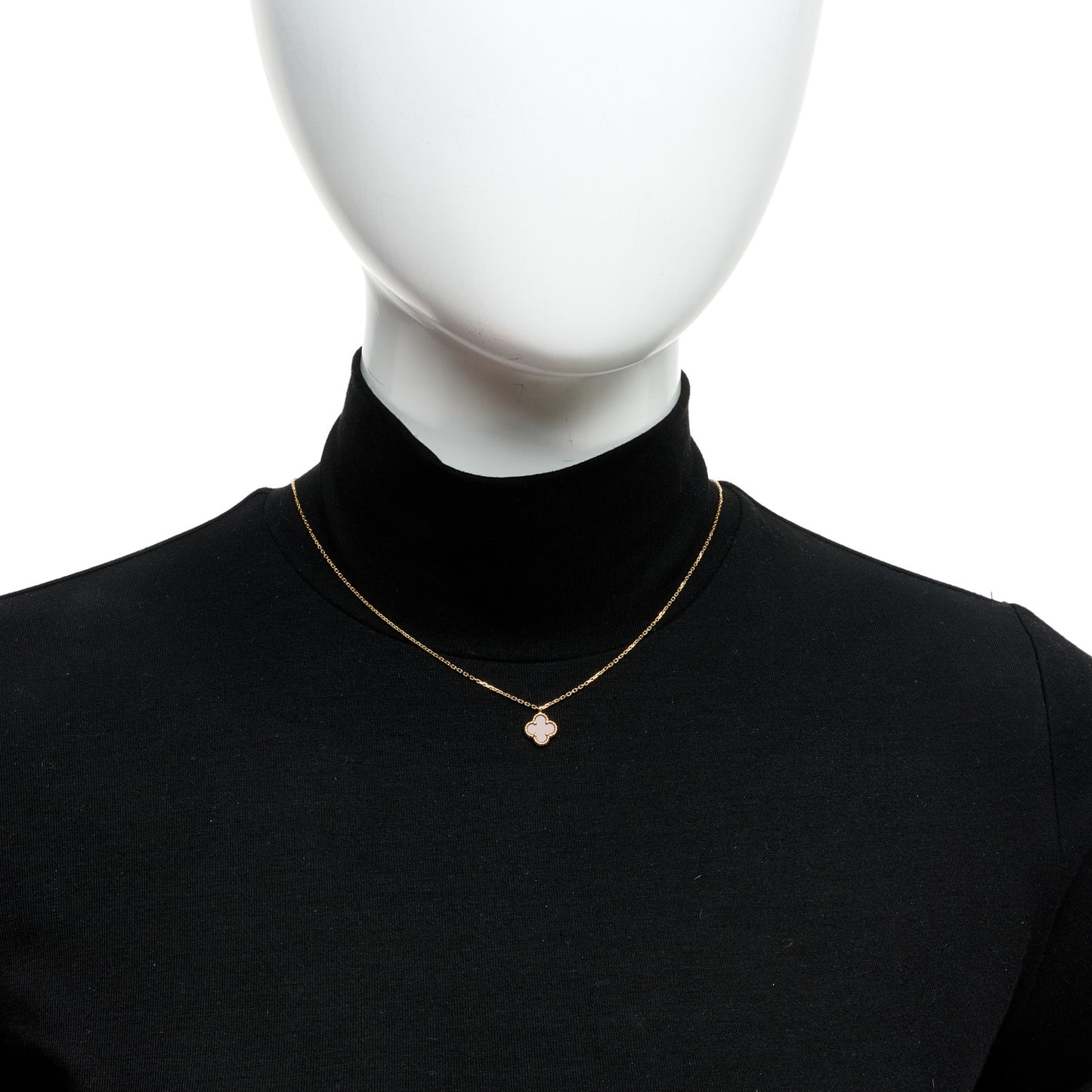 18K Rose Gold Carnelian Sweet Alhambra Pendant Necklace