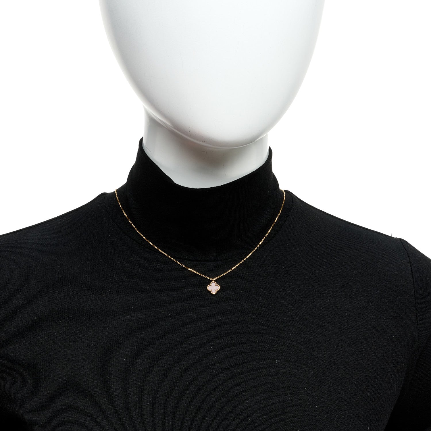Van Cleef & Arpels 18K Rose Gold Carnelian Sweet Alhambra Pendant Necklace 7 of 7