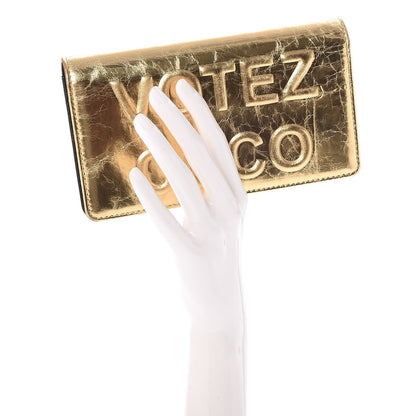 Chanel Metallic Calfskin Votez Coco Yen Wallet Gold 2 of 8