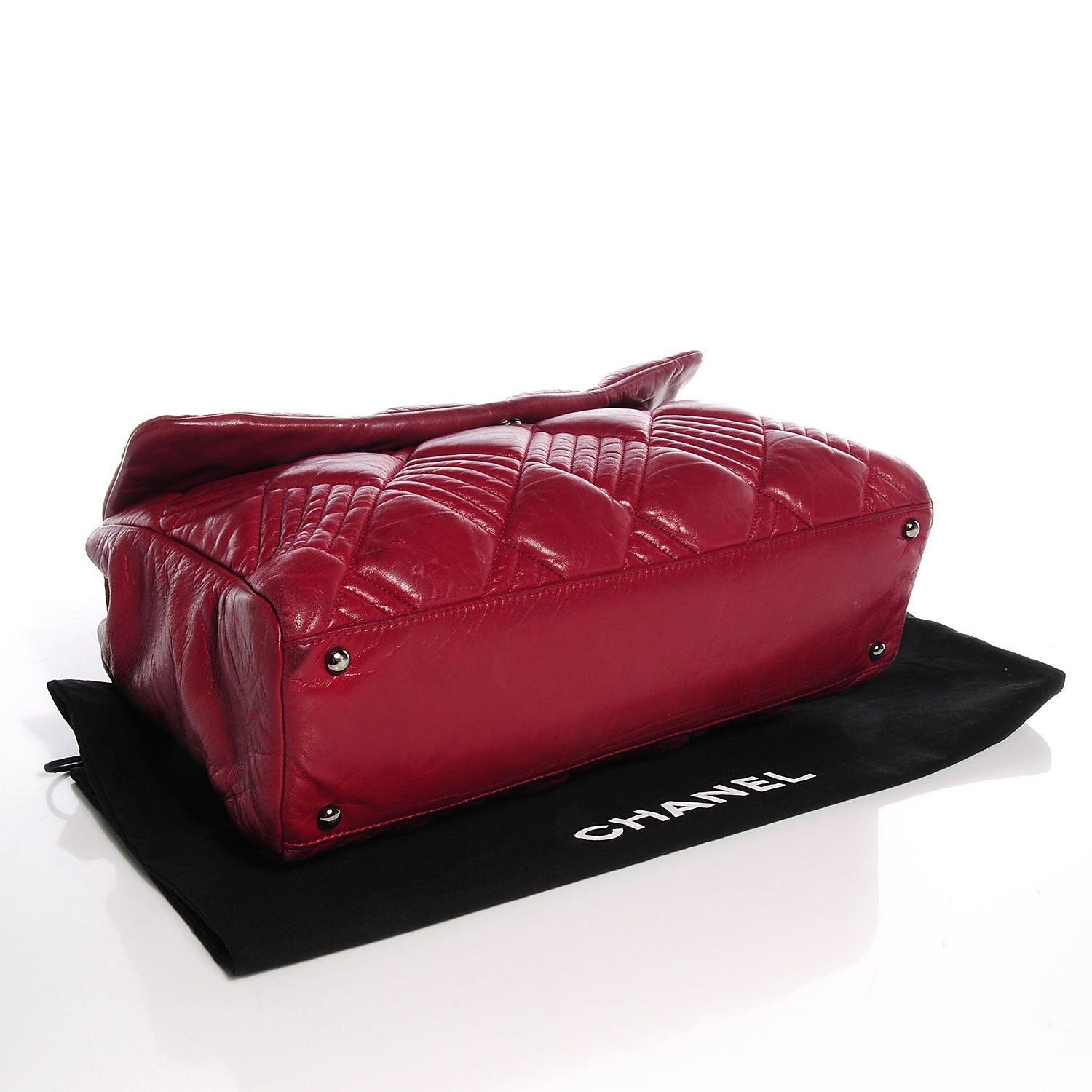 Chanel Lambskin In And Out Maxi Flap Red 4 of 7