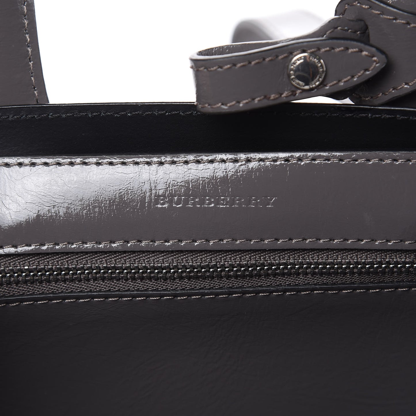 Soft Calfskin Small Banner Tote Sepia Grey