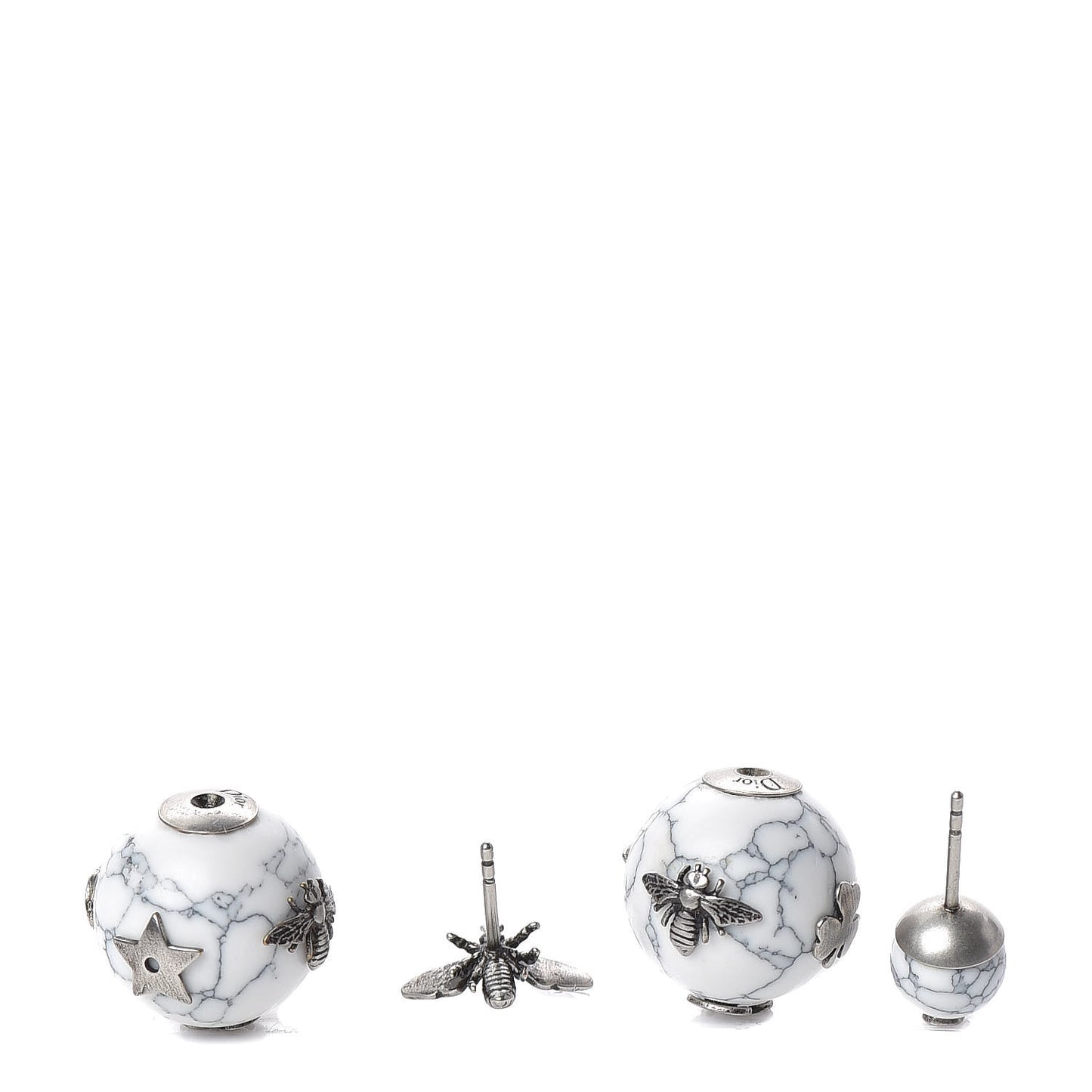 Marble Mise En Dior Tribal Bee Earrings White