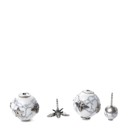 Christian Dior Marble Mise En Dior Tribal Bee Earrings White 3 of 4
