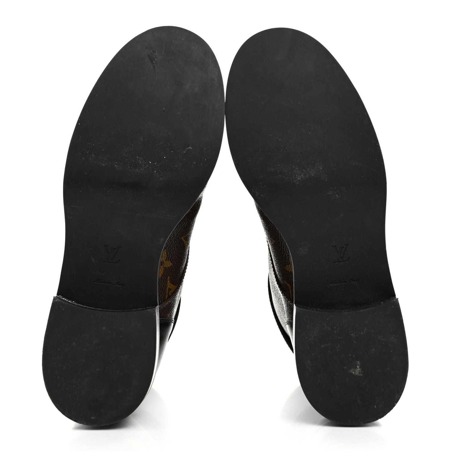Louis Vuitton Calfskin Monogram Wonderland Flat Ranger Boots 38 Black 5 of 8