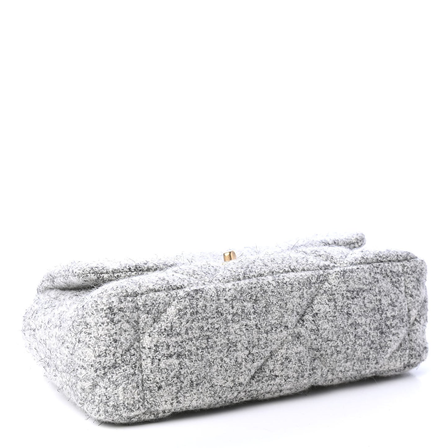 Tweed Quilted Medium Chanel 19 Flap Grey Ecru