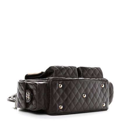 Chanel Calfskin Quilted Large Cambon Multipocket Reporter Brown Beige 4 of 10