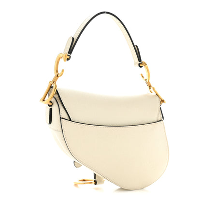 Christian Dior Grained Calfskin Mini Saddle Bag White 3 of 13
