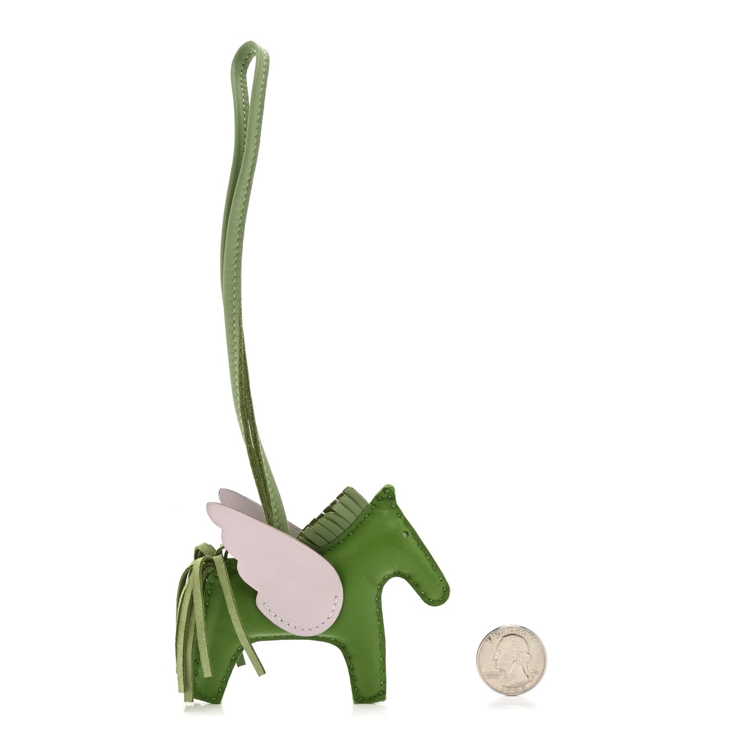 Hermes Milo Lambskin Grigri Rodeo Pegase Horse Bag Charm PM Vert Yucca Vert Criquet Mauve Pale 2 of 5