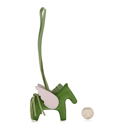 Hermes Milo Lambskin Grigri Rodeo Pegase Horse Bag Charm PM Vert Yucca Vert Criquet Mauve Pale 2 of 5