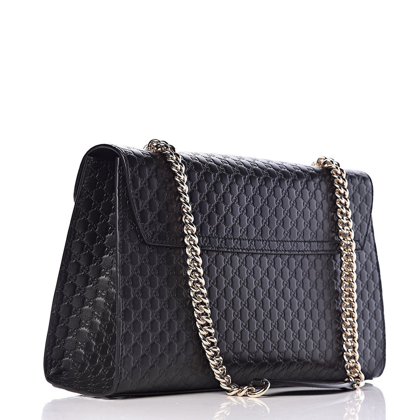 Microguccissima Medium Emily Chain Shoulder Bag Black