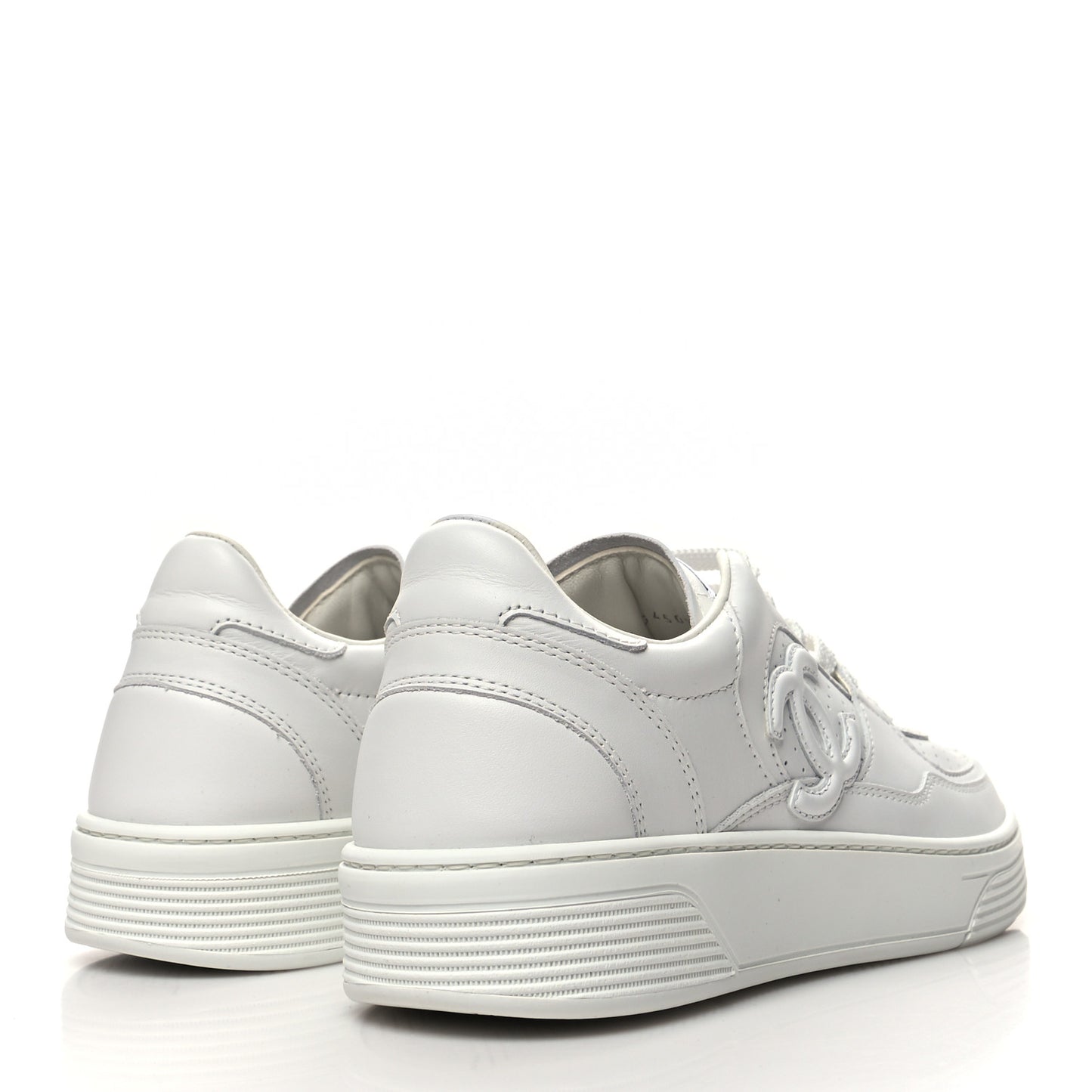 Calfskin CC Womens Sneakers 39.5 White